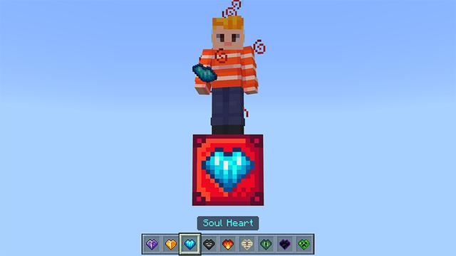 Screenshot of the Minecraft Bedrock Marketplace product One Block Custom Hearts created by MelonBP.