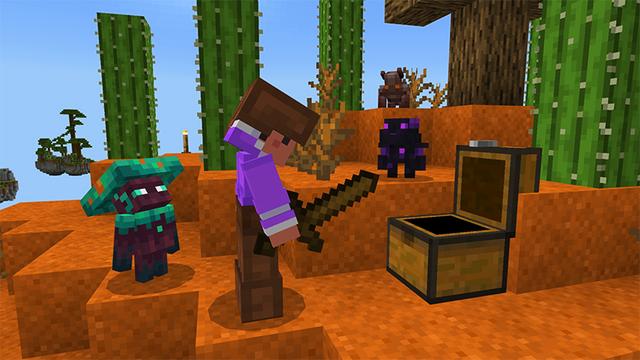 Screenshot of the Minecraft Bedrock Marketplace product One Block Pets created by MelonBP.