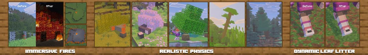 Panorama of the Minecraft Bedrock Marketplace product Realistic Trees Add-On created by MelonBP.