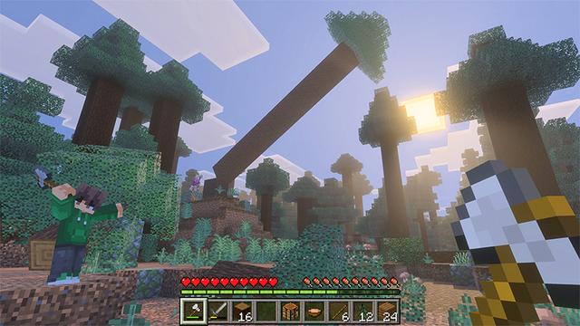 Screenshot of the Minecraft Bedrock Marketplace product Realistic Trees Add-On created by MelonBP.