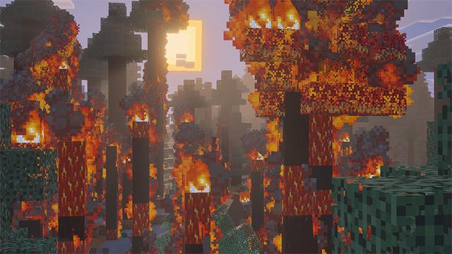 Screenshot of the Minecraft Bedrock Marketplace product Realistic Trees Add-On created by MelonBP.