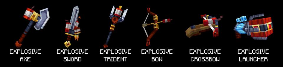 Panorama of the Minecraft Bedrock Marketplace product TNT Weapons created by MelonBP.