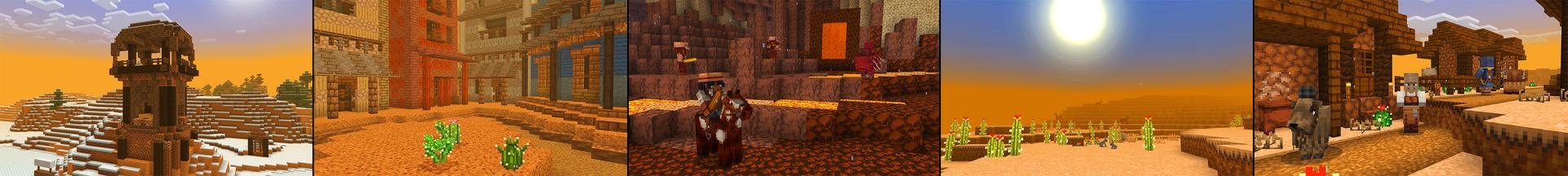 Panorama of the Minecraft Bedrock Marketplace product Wild West Texture Pack created by MelonBP.