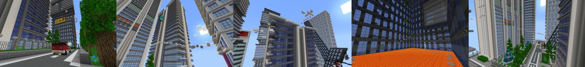 Panorama of the Minecraft Bedrock Marketplace product City Parkour created by Meraki.
