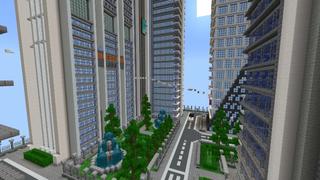 Screenshot of the Minecraft Bedrock Marketplace product City Parkour created by Meraki.