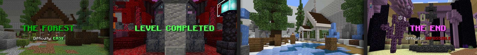 Panorama of the Minecraft Bedrock Marketplace product Find the Button: Extreme created by Meraki.