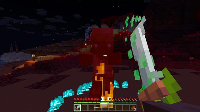 Screenshot of the Minecraft Bedrock Marketplace product Nether Weapons created by Meraki.