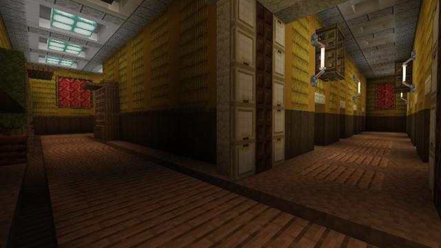 Screenshot of the Minecraft Bedrock Marketplace product Secret Backrooms House created by Meraki.
