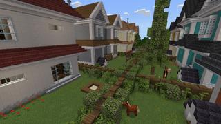 Screenshot of the Minecraft Bedrock Marketplace product Suburban Homes created by Meraki.