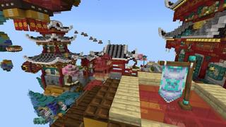 Screenshot of the Minecraft Bedrock Marketplace product Twin Dragon Parkour created by Meraki.