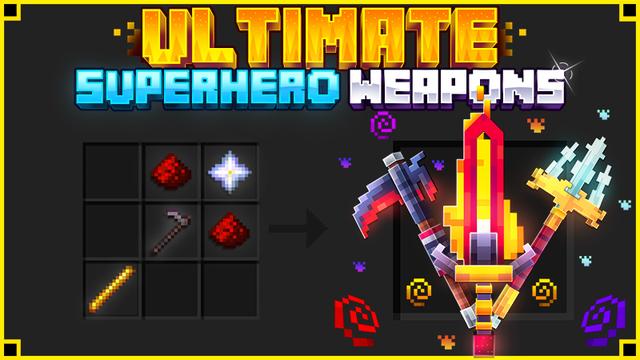 Thumbnail of the Minecraft Bedrock Marketplace product Ultimate Superhero Weapons created by Meraki.