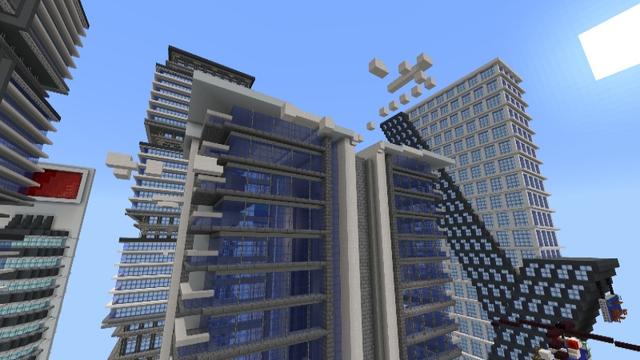 Screenshot of the Minecraft Bedrock Marketplace product City Parkour created by Meraki.
