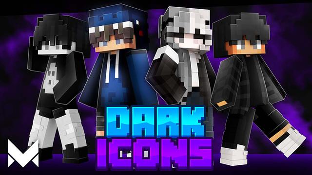 Thumbnail of the Minecraft Bedrock Marketplace product Dark Icons created by Meraki.