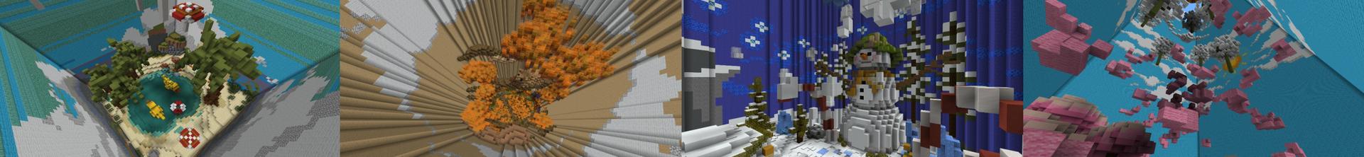 Panorama of the Minecraft Bedrock Marketplace product Dropper: Four Seasons created by Meraki.