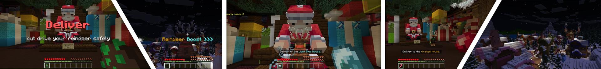Panorama of the Minecraft Bedrock Marketplace product Elf Delivery Service created by Meraki.