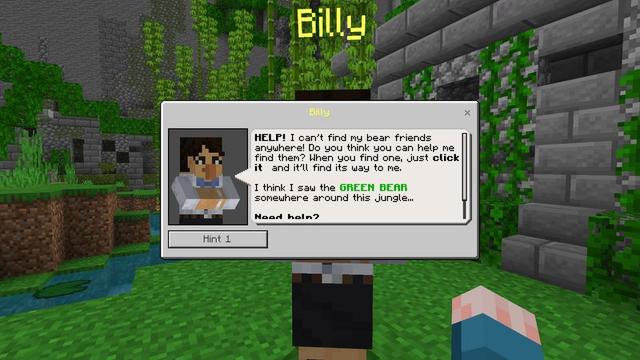 Screenshot of the Minecraft Bedrock Marketplace product Find the Bear created by Meraki.