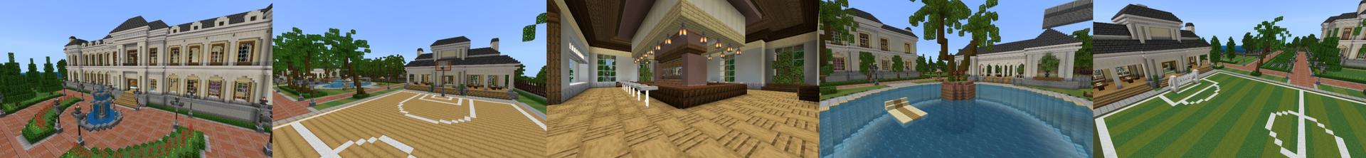 Panorama of the Minecraft Bedrock Marketplace product Luxury Estate created by Meraki.