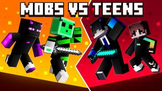 Thumbnail of the Minecraft Bedrock Marketplace product Mobs vs Teens created by Meraki.