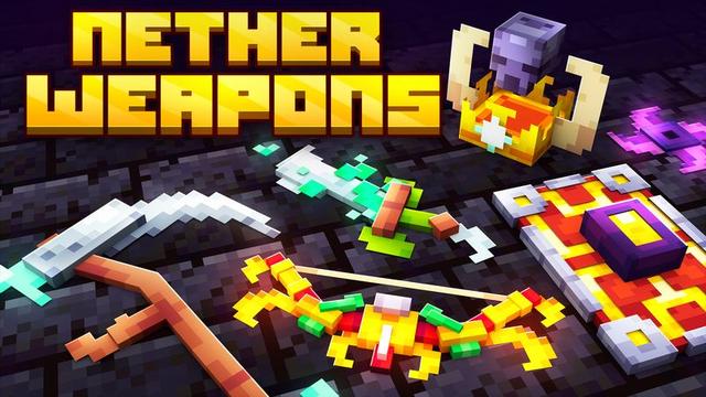 Thumbnail of the Minecraft Bedrock Marketplace product Nether Weapons created by Meraki.