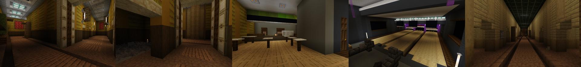 Panorama of the Minecraft Bedrock Marketplace product Secret Backrooms House created by Meraki.