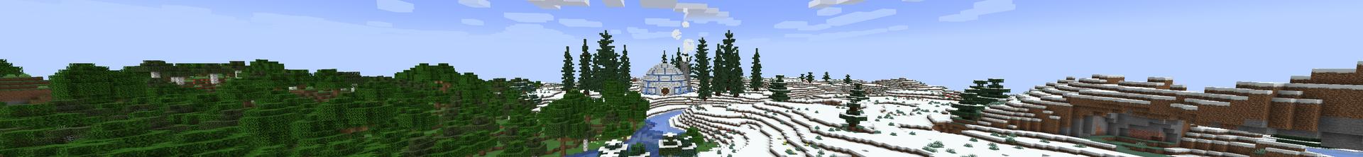 Panorama of the Minecraft Bedrock Marketplace product Secret Snow Bunker created by Meraki.