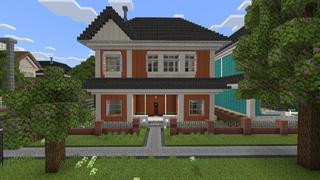 Screenshot of the Minecraft Bedrock Marketplace product Suburban Homes created by Meraki.