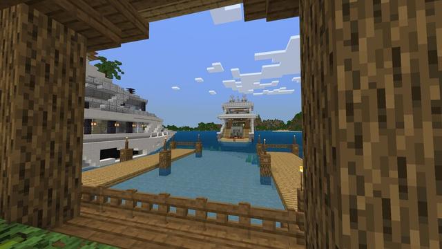 Screenshot of the Minecraft Bedrock Marketplace product Tropical Resort created by Meraki.