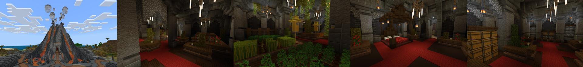 Panorama of the Minecraft Bedrock Marketplace product Volcano Bunker created by Meraki.