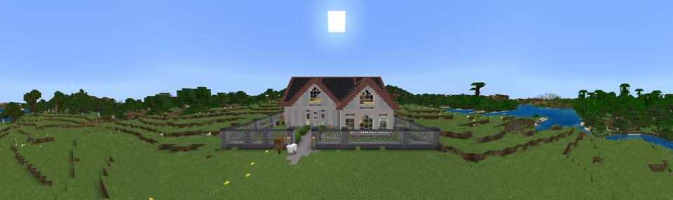 Panorama of the Minecraft Bedrock Marketplace product Secret Bed Base created by Mimic.