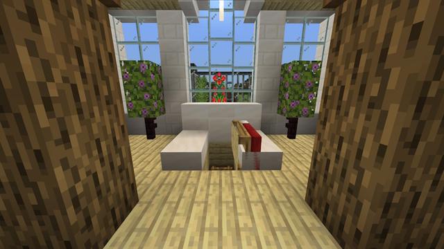 Screenshot of the Minecraft Bedrock Marketplace product Secret Bed Base created by Mimic.