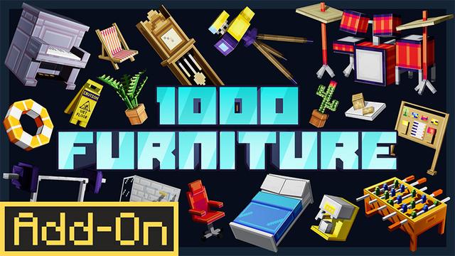 Thumbnail of the Minecraft Bedrock Marketplace product 1000 Furniture created by Mine-North.