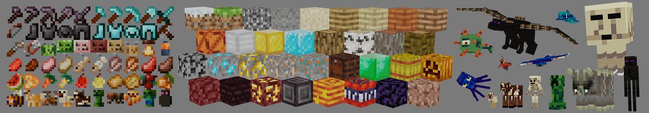 Panorama of the Minecraft Bedrock Marketplace product 8bit Texture Pack created by Mine-North.