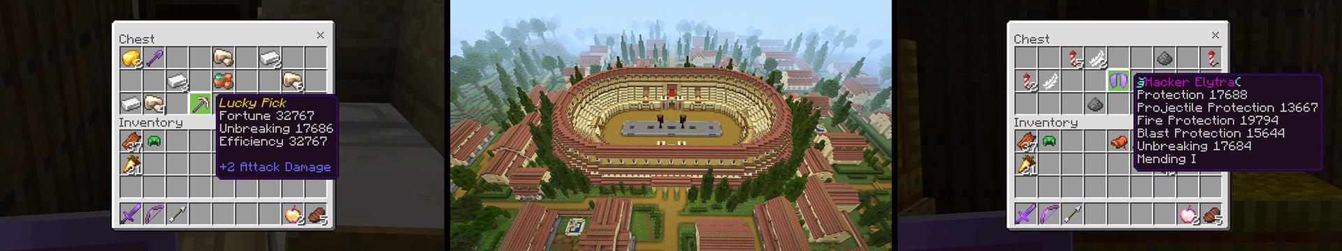 Panorama of the Minecraft Bedrock Marketplace product Ancient Hacker Tools created by Mine-North.