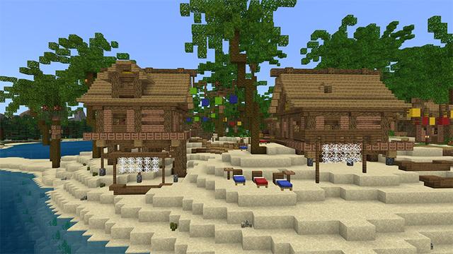 Screenshot of the Minecraft Bedrock Marketplace product Beach Houses created by Mine-North.