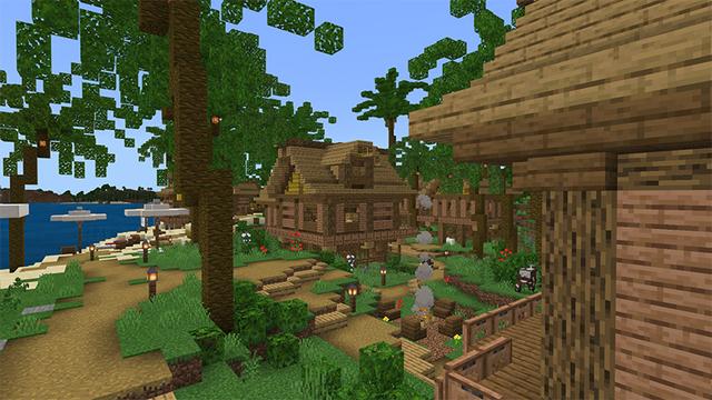 Screenshot of the Minecraft Bedrock Marketplace product Beach Houses created by Mine-North.