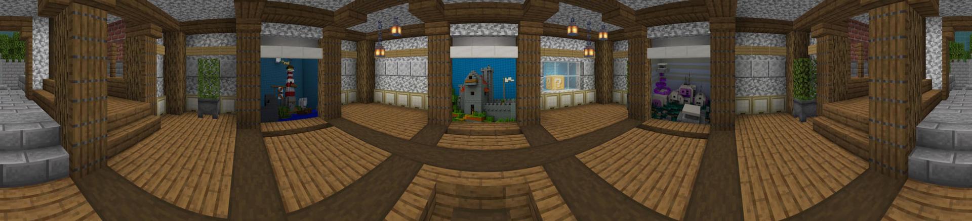Panorama of the Minecraft Bedrock Marketplace product Bow Battle with Lucky Blocks created by Mine-North.