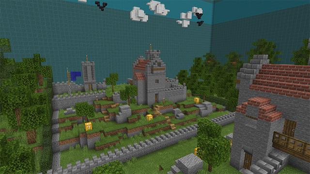 Screenshot of the Minecraft Bedrock Marketplace product Bow Battle with Lucky Blocks created by Mine-North.