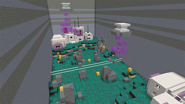Screenshot of the Minecraft Bedrock Marketplace product Bow Battle with Lucky Blocks created by Mine-North.