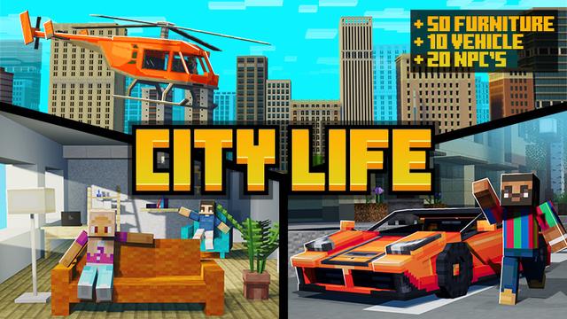 Thumbnail of the Minecraft Bedrock Marketplace product City Life created by Mine-North.