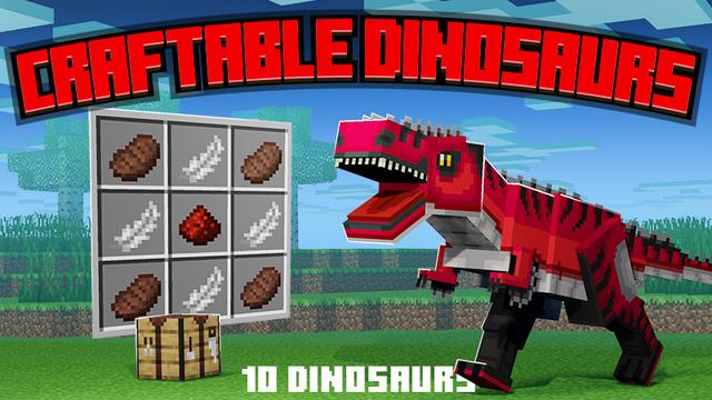 Thumbnail of the Minecraft Bedrock Marketplace product Craftable Dinosaurs created by Mine-North.