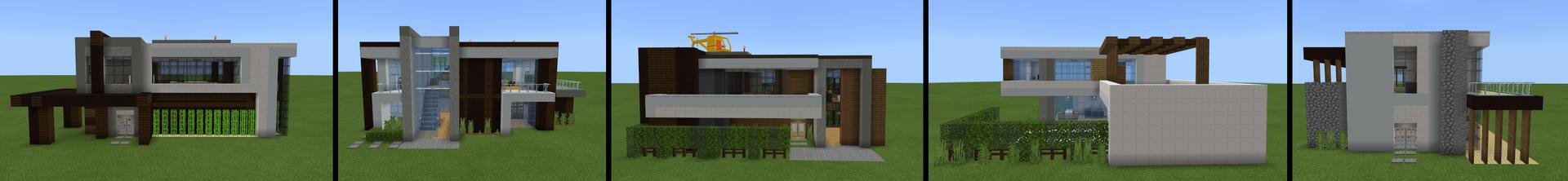 Panorama of the Minecraft Bedrock Marketplace product Craftable Villa created by Mine-North.