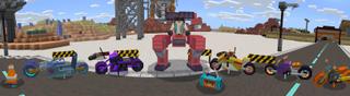 Panorama of the Minecraft Bedrock Marketplace product Cyberpunk Bikes created by Mine-North.