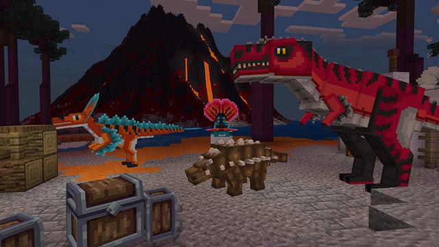 Screenshot of the Minecraft Bedrock Marketplace product Dinosaur World created by Mine-North.