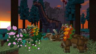 Screenshot of the Minecraft Bedrock Marketplace product Dinosaur World created by Mine-North.