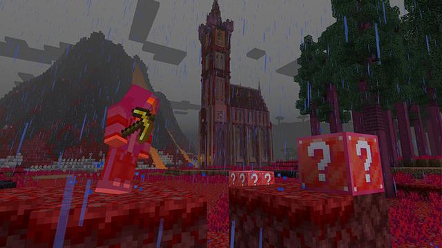 Screenshot of the Minecraft Bedrock Marketplace product Don’t touch the color red! created by Mine-North.