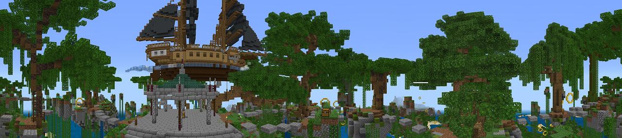 Panorama of the Minecraft Bedrock Marketplace product Elytra Sky created by Mine-North.