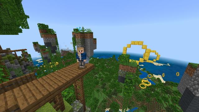 Screenshot of the Minecraft Bedrock Marketplace product Elytra Sky created by Mine-North.