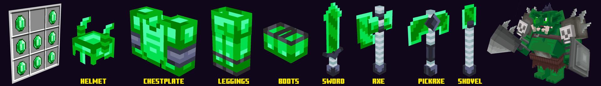 Panorama of the Minecraft Bedrock Marketplace product Emerald Tools created by Mine-North.