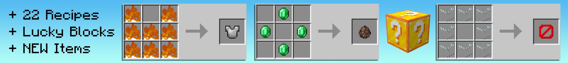 Panorama of the Minecraft Bedrock Marketplace product Hacker Crafting Recipes created by Mine-North.
