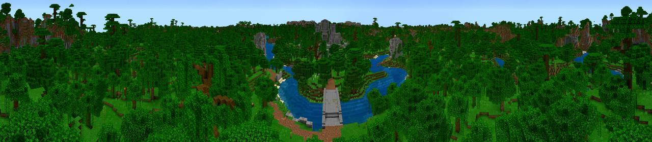Panorama of the Minecraft Bedrock Marketplace product Jungle Adventure created by Mine-North.